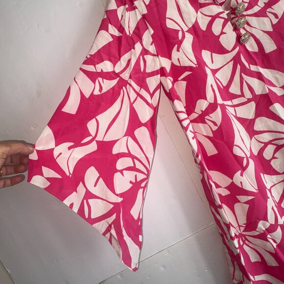 Lilly Pulitzer Genevieve Dress "Wish You Were Here" Pink 100% Silk Size 4 - Picture 3 of 9